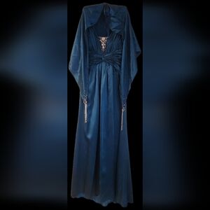 Teal Satin Montage By Mon Cheri Formal Dress